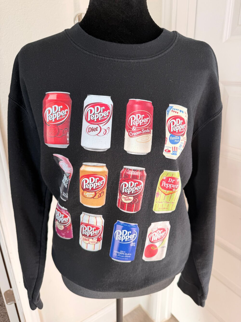 Black Dr Pepper Graphic Sweatshirt Small Cotton Blend